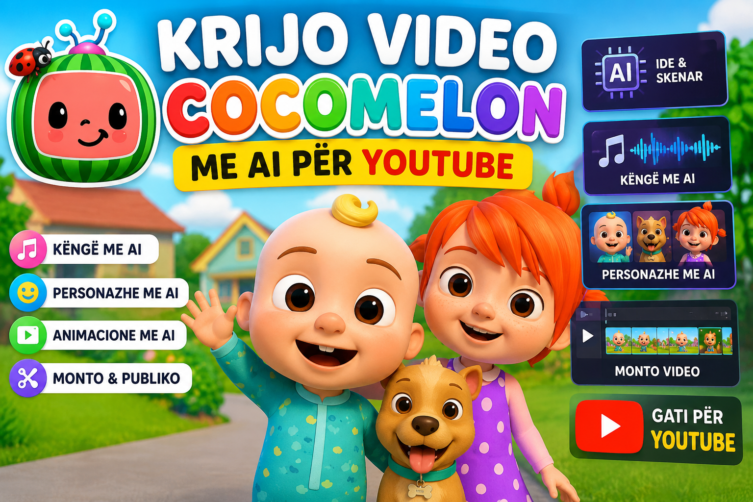 Krijo Video në Stilin CoComelon për YouTube me AI